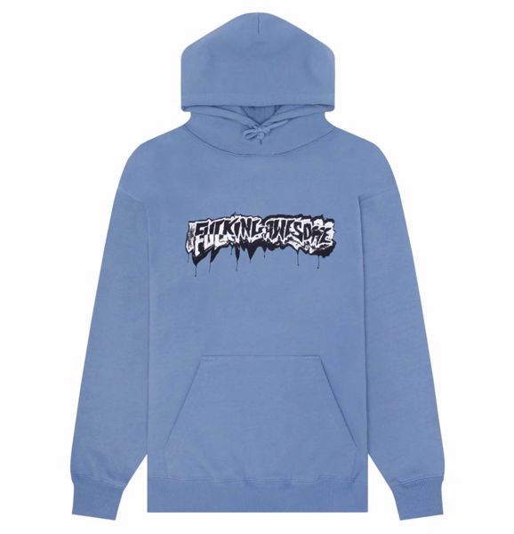 Dill Cut Up Logo Hoodie - Fucking Awesome - Blue