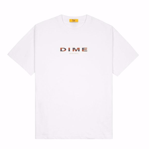 Block Font T-Shirt - Dime - White