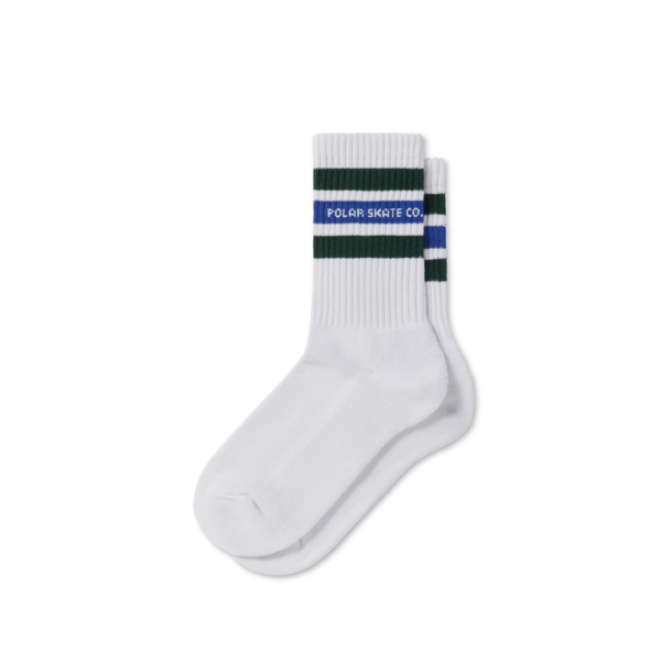 Fat Stripe Socks - Polar - White/Green/Blue