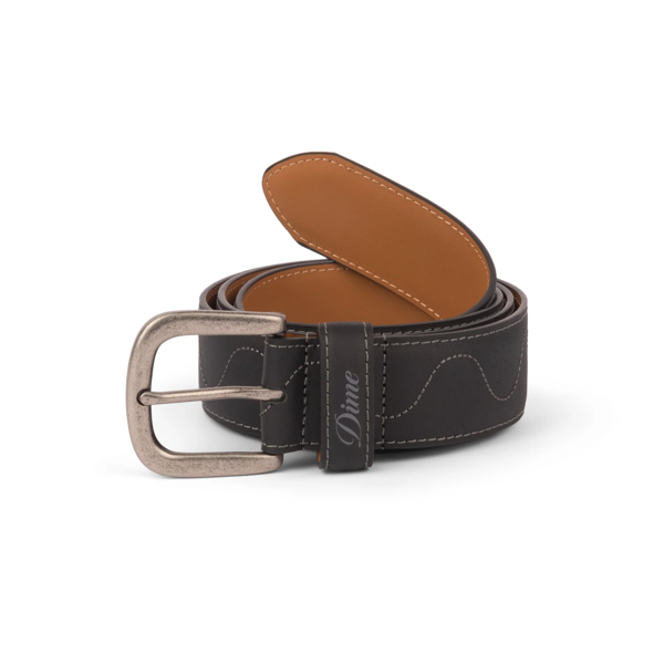 Desert Leather Belt - Dime - Black