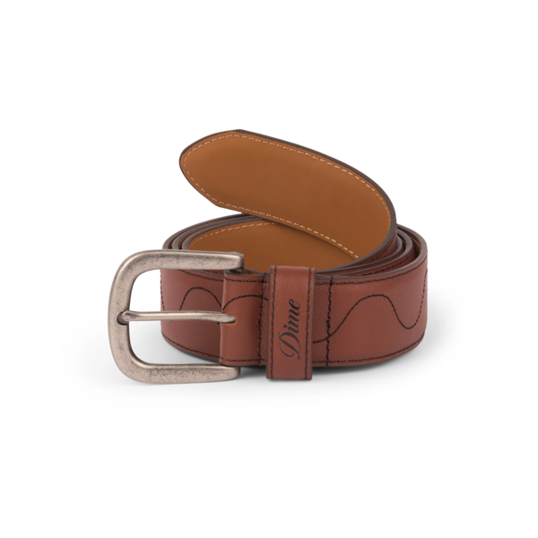 Desert Leather Belt - Dime - Brown
