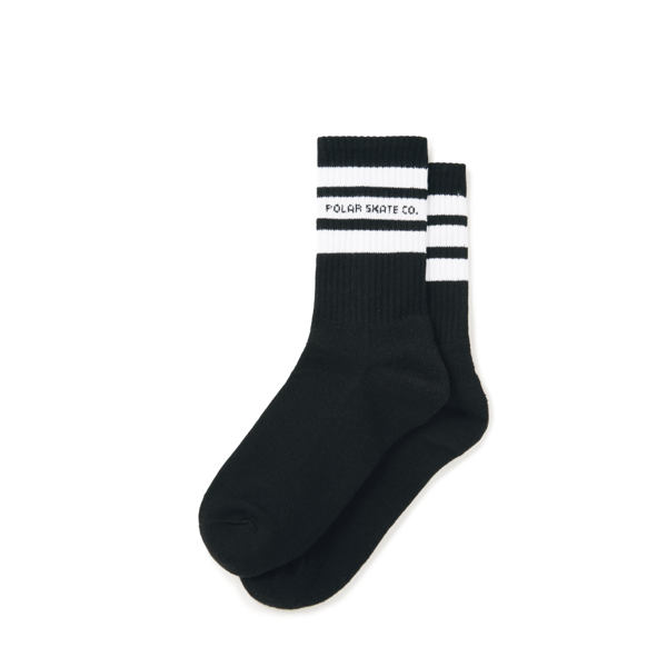 Rib Socks Fat Stripe - Polar - Black