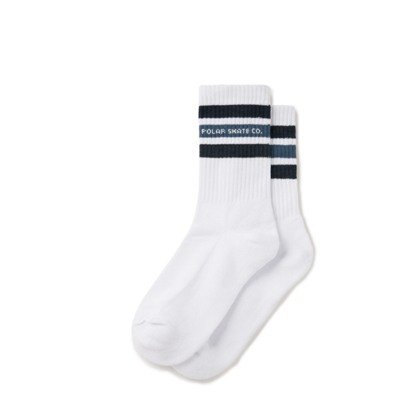 Rib Socks Fat Stripe - Polar - White/Blue