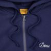 Cursive Zip Hoodie - Dime - Night Blue