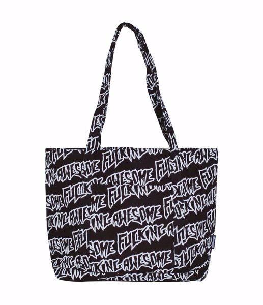 AOP Stamp Logo Tote Bag - Fucking Awesome - B/W